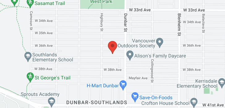 map of 3707 W 37TH AVENUE